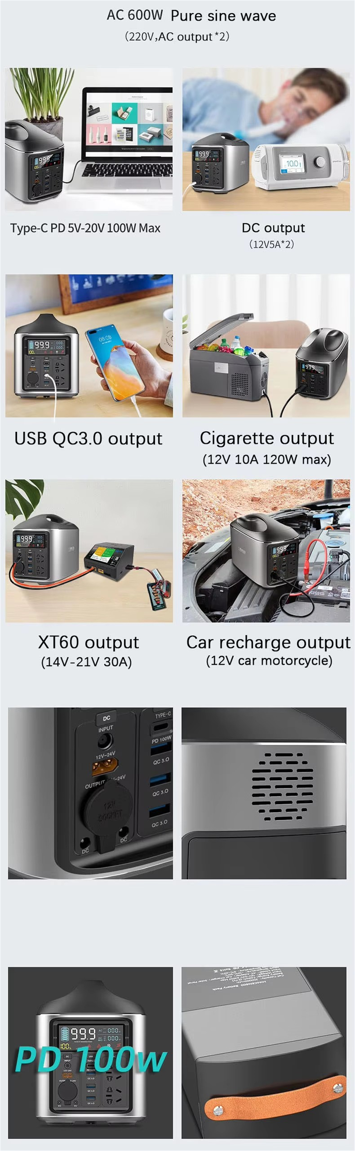 HOM-PPS600 600W Portable Power Station